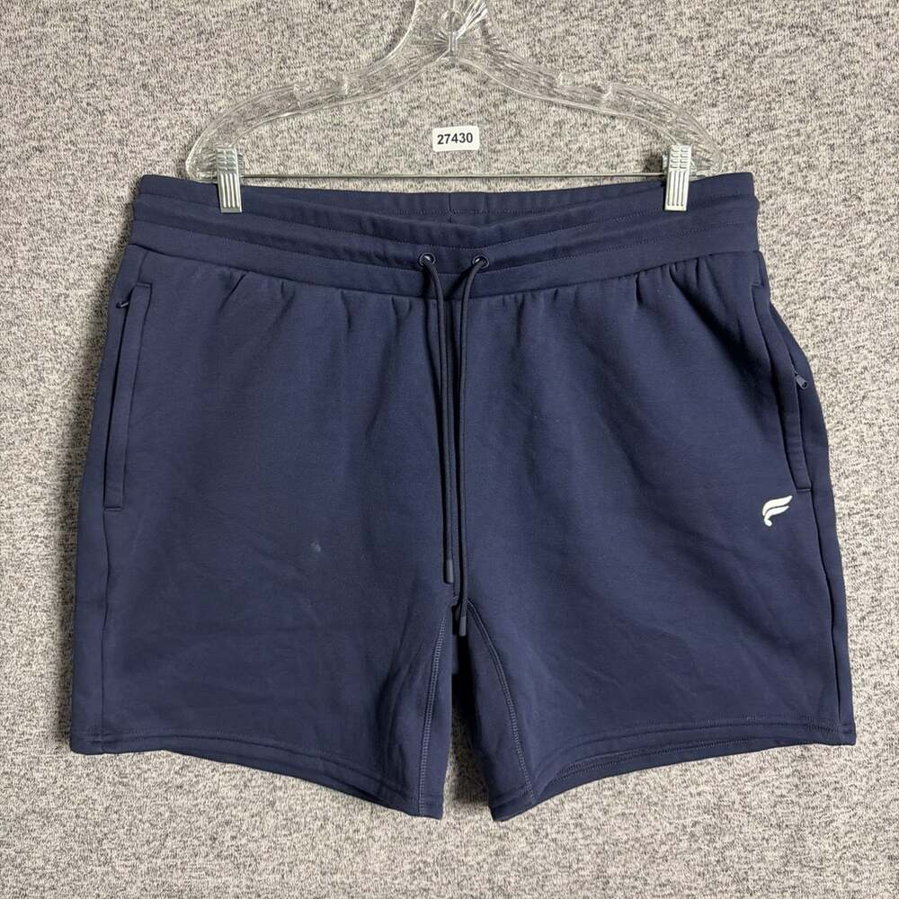 NEW Fabletics Men's Size XXL Blue The Go To Shorts 7" Inseam Sweat Shorts
